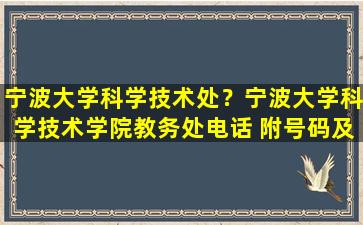宁波大学科学技术处？宁波大学科学技术学院教务处电话 附号码及其他*